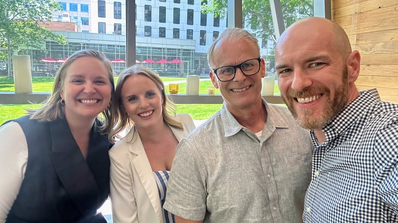 16-9 Nick, Amber, Jeff and Jessica at end of Boston GTM Roundtable Hosted by Growth and Apollo