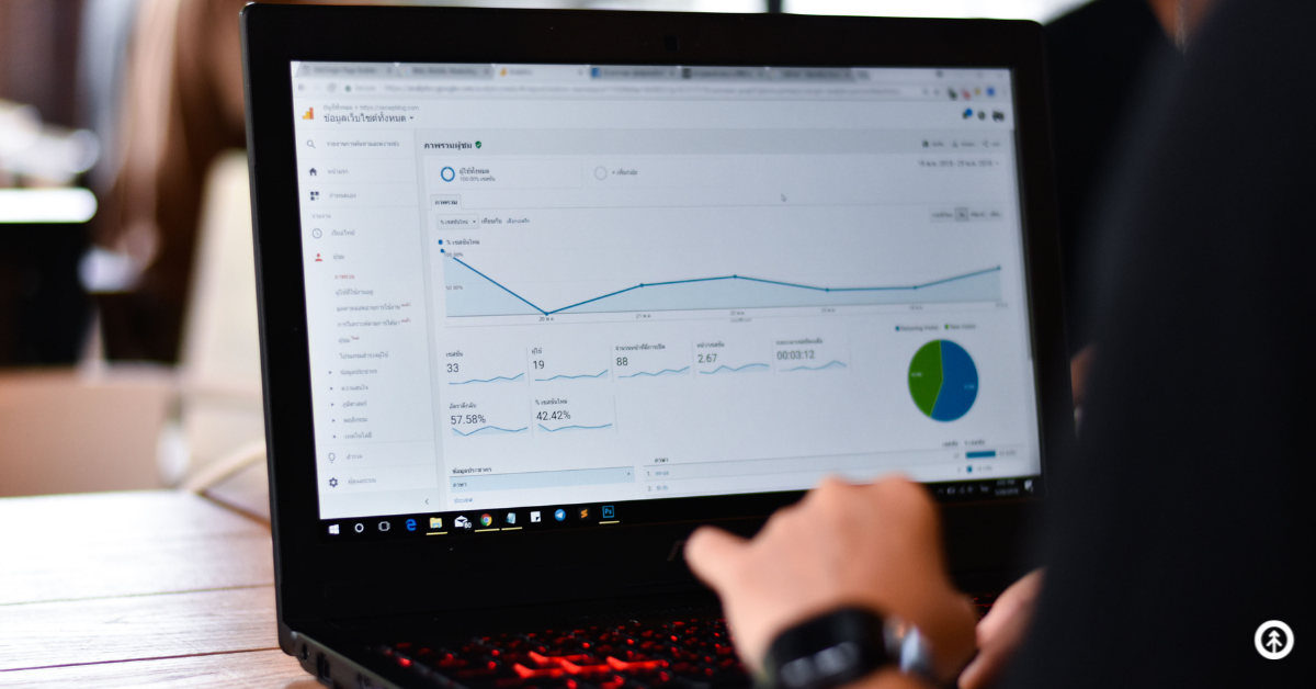 A Google Analytics dashboard showing data that tracks search engine optimization, SEO, of a website's contents.