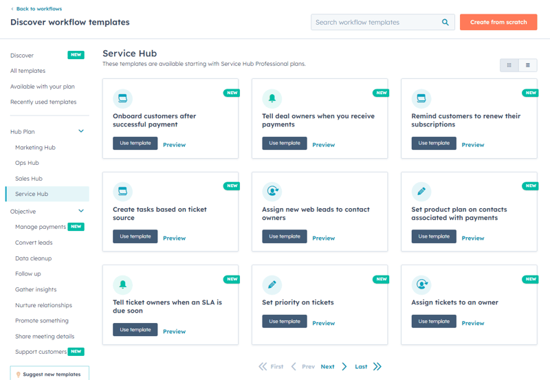 hubspot service hub template examples