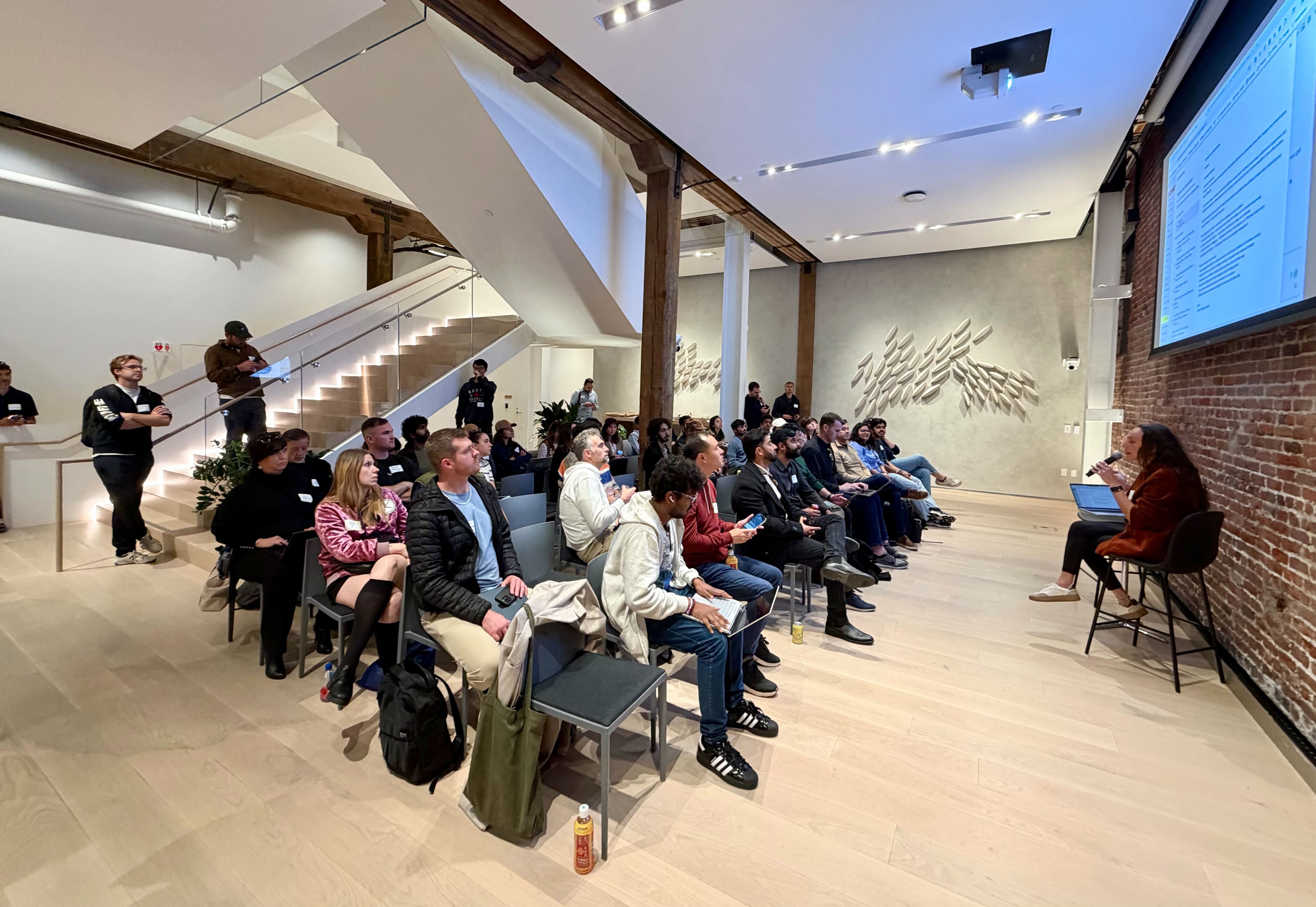A view of the meeting space at Bain Capital for Growth and Apollo AI GTM meetup in San Fran this April