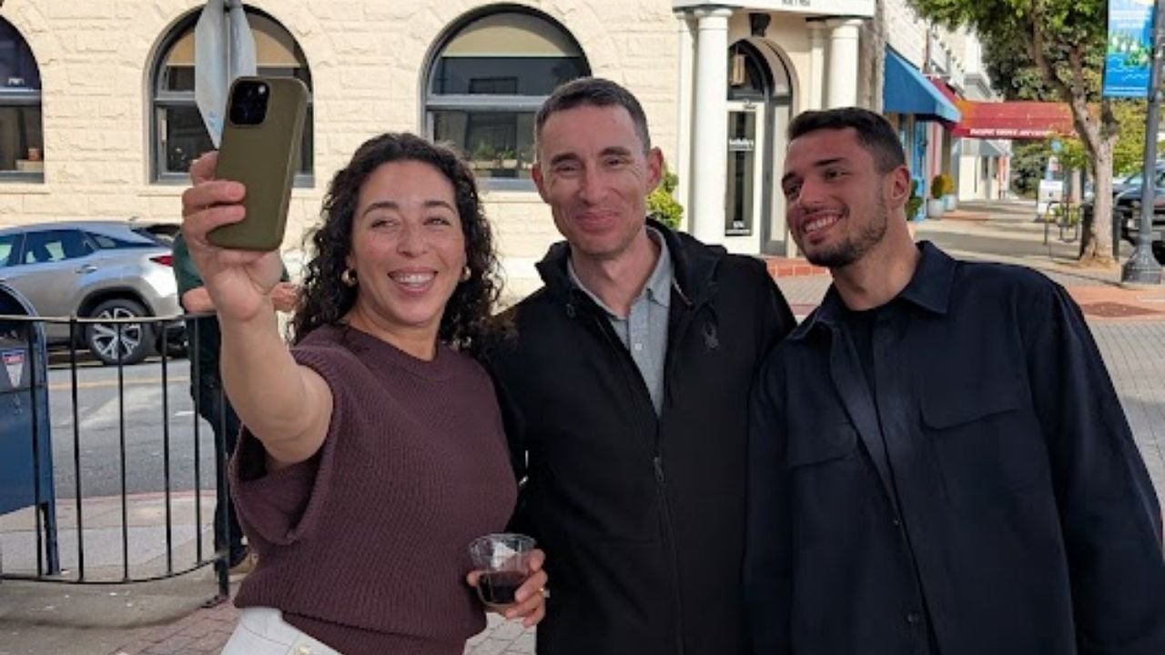 Katrina selfie with Rick + Jesse